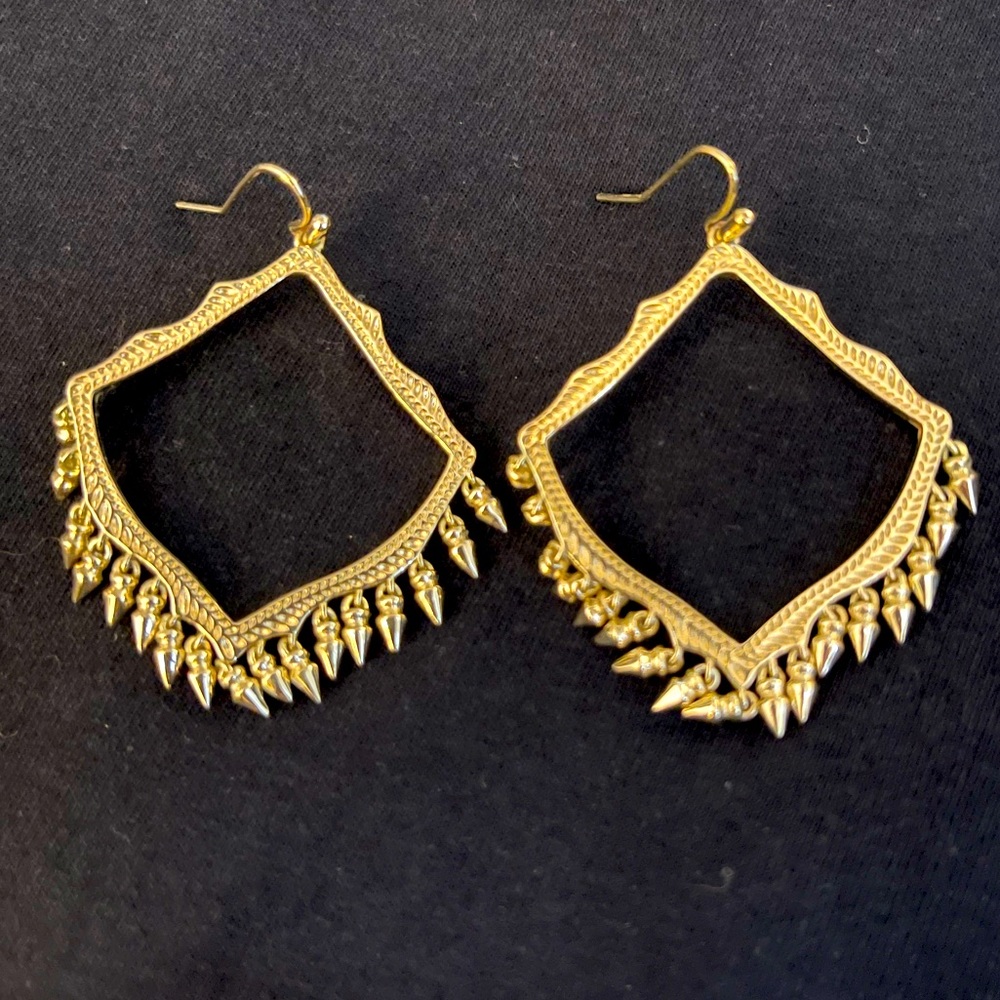 Gold tone Kendra Scott chandelier earrings